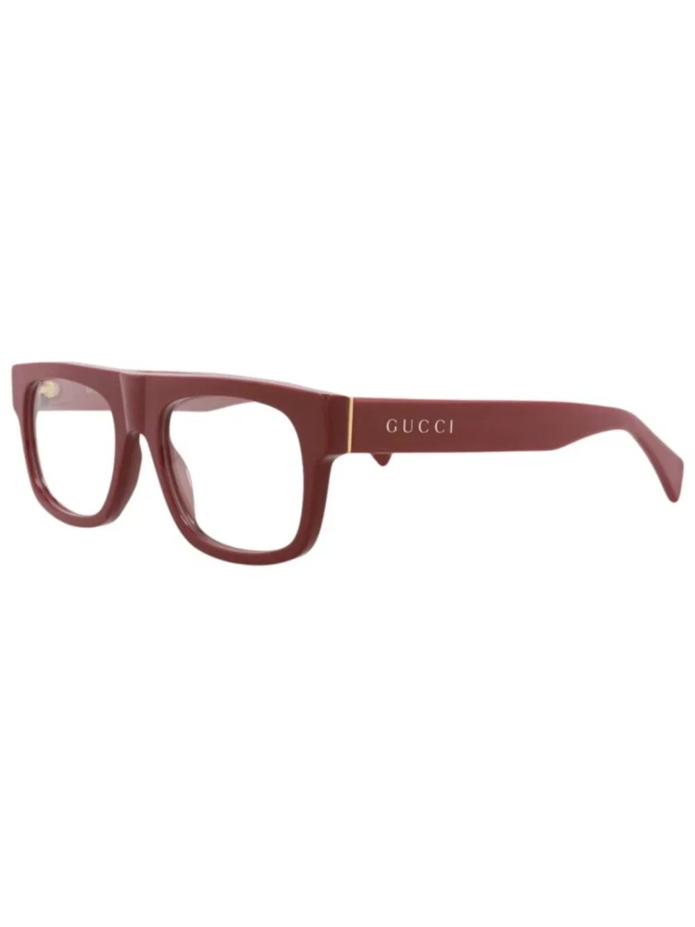 New Gucci Women's Eyeglasses Square Rectangle Acetate Frame Mens Burgundy Eyewe
